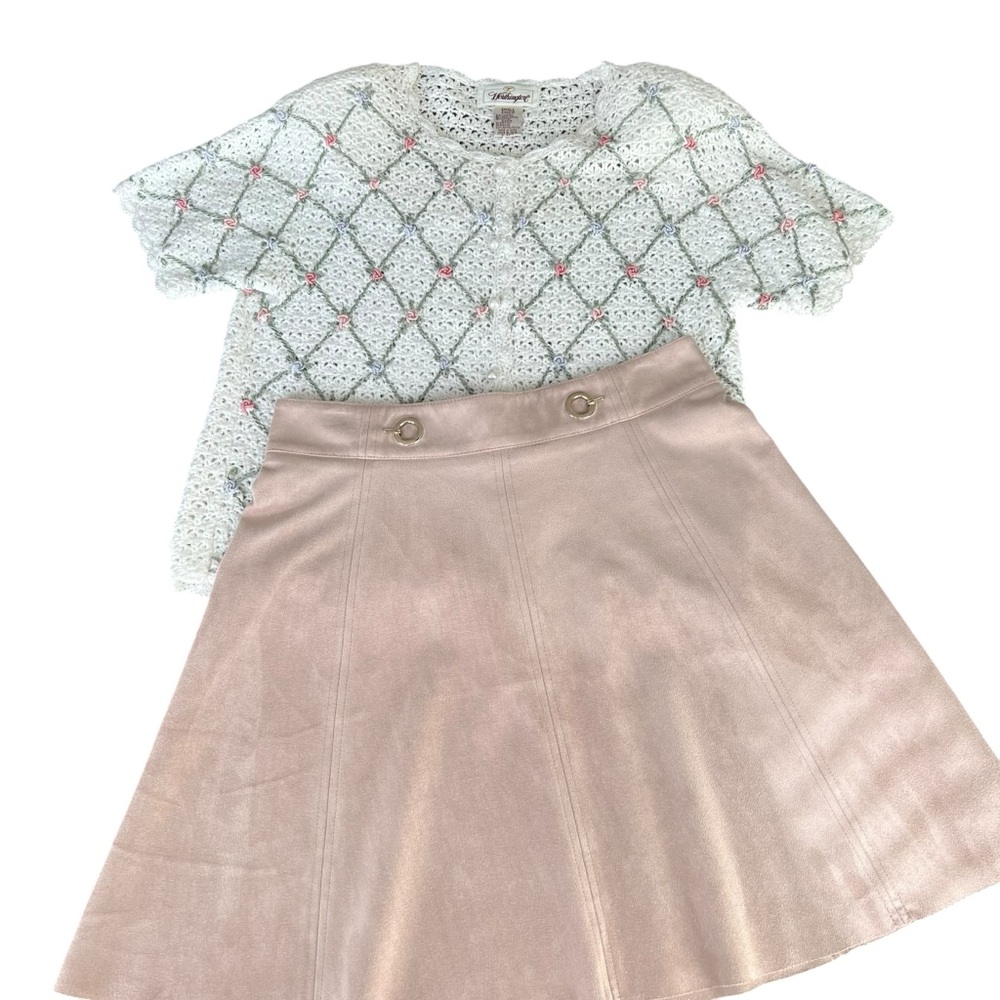 Loft Neutral Faux Suede Skirt Size 6